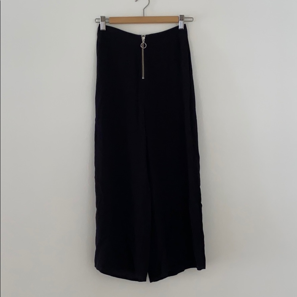 & other stories zip up wide leg culotte pant